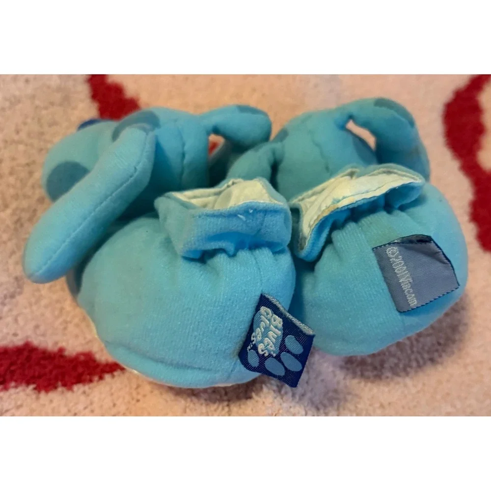 Vintage 2001 Blues Clues Blue Dog Plush Slippers Kids Blue Nickelodeon Viacom